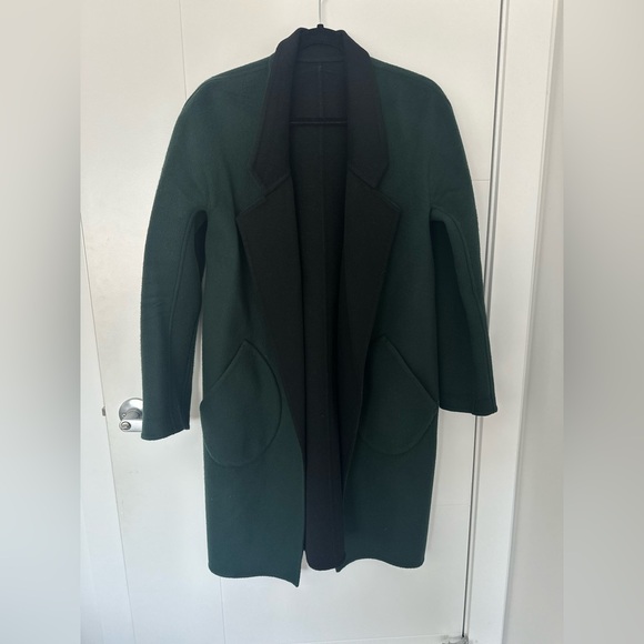Kit and Ace Reversible Wool Cashmere Jacket Green Black S/M Tailored Coat - Picture 5 of 12